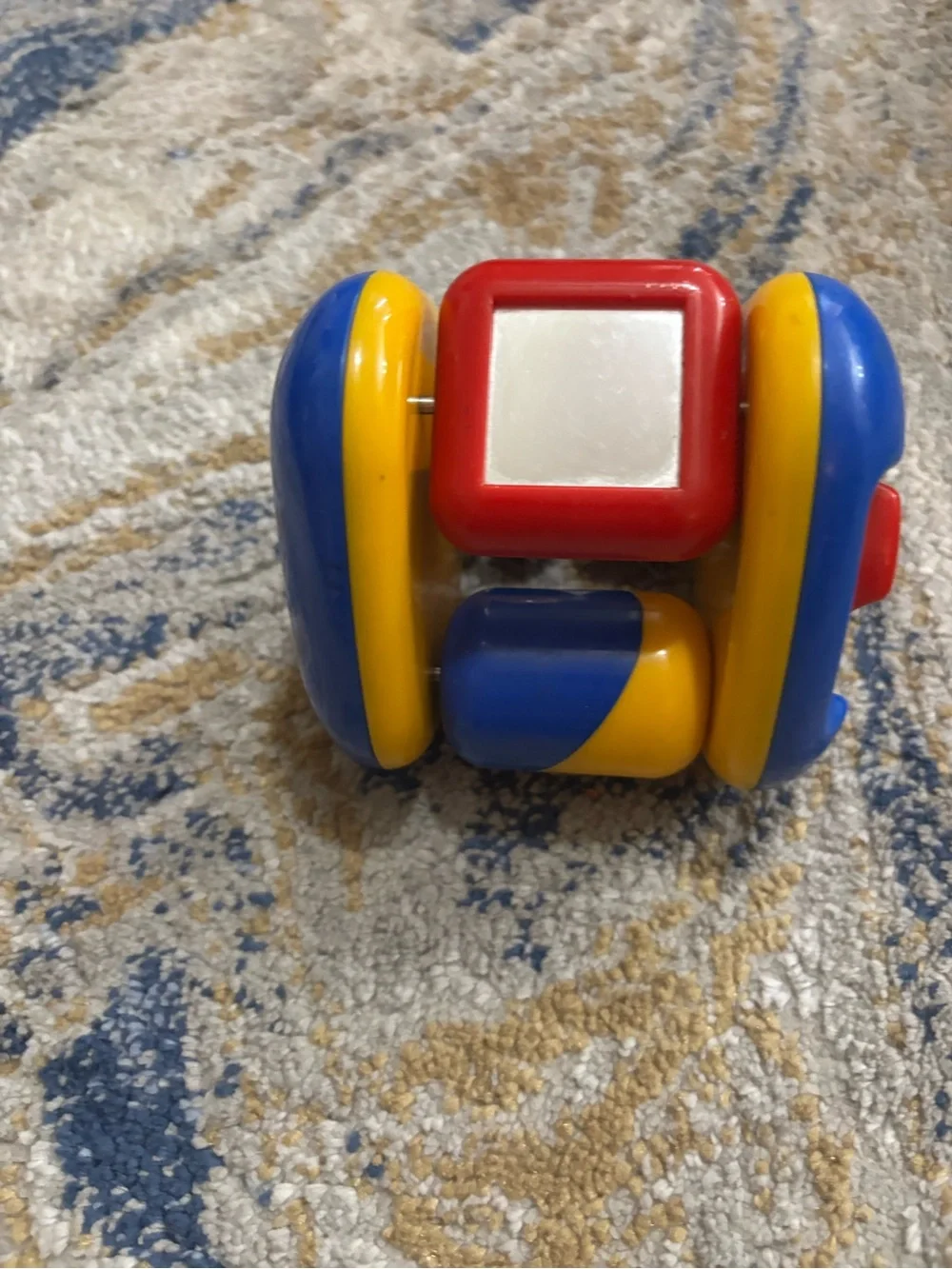 Colorful Baby Rattle & Teether Toy - Blue, Yellow, Red